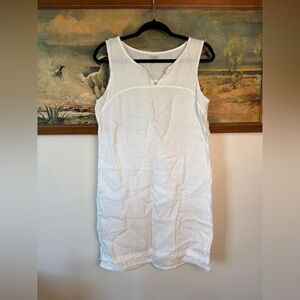 Lina Tomei 100% linen made in italy dress with ruffle hem. fits S-M